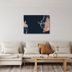 Tablou pe sticlă - Abstracție albastru închis (70x50 cm)
