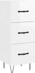 vidaXL Servantă, alb extralucios, 34,5x34x90 cm, lemn compozit