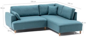 Canapea de colț Felix Extra Soft Corner Sofa Right - Turquoise