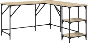 vidaXL Birou, stejar sonoma, 139x139x75 cm, lemn prelucrat