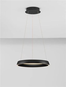 Lustra circulara aluminiu negru LED CCT OVIA 45cm