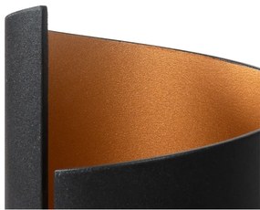 Aplică modernă neagră cu interior auriu - Faldo