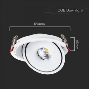 LED spot încastrat 12W 230V 3000/4000/6400K pr. 12 cm alb