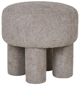 Taburet gri deschis cu tapițerie din țesătură bouclé Perth – House Nordic