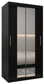 Dulap de haine 100 cm Toki 1 (negru mat + negru mat). 1064878