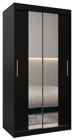 Dulap de haine 100 cm Toki 1 (negru mat + negru mat). 1064878