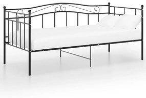 324779 vidaXL Cadru de pat canapea, negru, 90x200 cm, metal