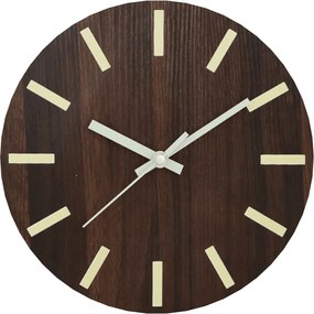 vidaXL Ceas de perete cu scale luminoase și indicatori, maro, Ø30 cm