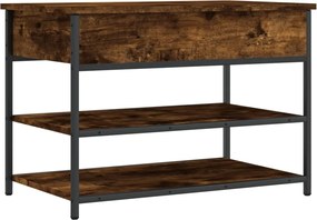 vidaXL Bancă de pantofi, stejar fumuriu, 70x42,5x50 cm, lemn prelucrat