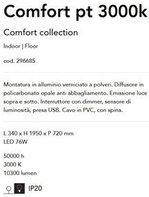 Lampadar LED design XXL Comfort pt 3000k alb