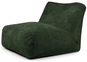 Fotoliu bean bag verde cu tapițerie din catifea reiată Tube 100 – SLOWDOWN