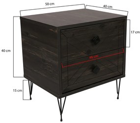 Măsuță de noptieră Luna Dark Brown