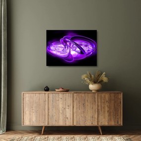 Tablou pe sticlă fractalilor în violet (70x50 cm)