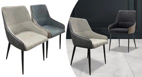 Set de 2 scaune Teddy cu culori inversate, bej-gri / gri-bej