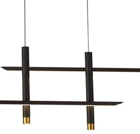 Lustra liniara cu doua spoturi LED ESPARTA negru/ auriu