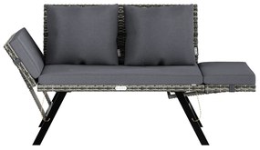 Deuba Banca ratan de gradina 176x56x81 cm - gri