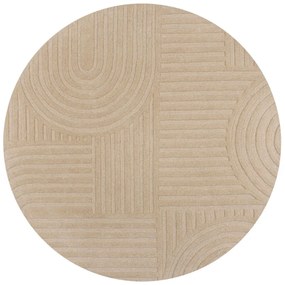 Covor bej rotund din lână ø 160 cm Zen Garden - Flair Rugs