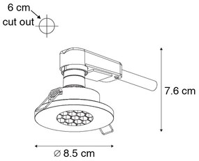 Set de 6 spoturi încastrate moderne pentru baie alb IP54 - Shed Honey