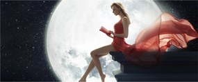 Tablou - Femeia sub clar de lună (120x50 cm)