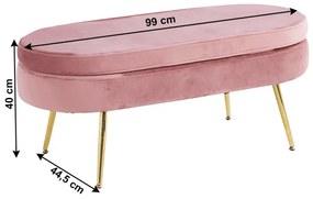 Scaun de lux, ţesătură de catifea roz / crom auriu, Art-deco, NOBLIN TABURET TIP 2
