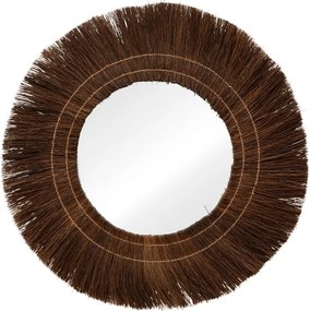 Oglindă de perete din fibre de palmier, Ø100 cm, "Eclat Naturel"