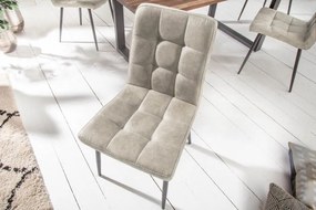 Set de 2 scaune tapitate cu microfibra Modena, gri deschis