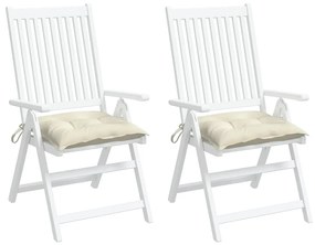 Perne de scaun, 2 buc., alb crem, 40 x 40 x 7 cm, textil 2, Crem, 40 x 40 x 7 cm