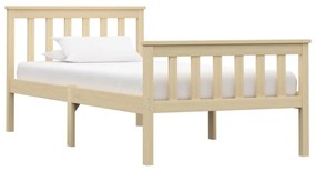 vidaXL Cadru de pat, natural, 100 x 200 cm, lemn masiv de pin