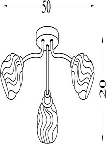Lustra aplicata 3 becuri metal auriu Astral
