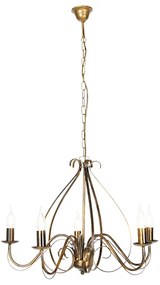 Candelabru clasic auriu antic cu 5 lumini - Giuseppe 5