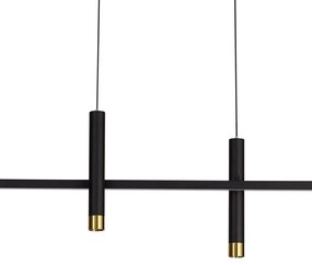 Lustra liniara cu doua spoturi LED ESPARTA negru/ auriu