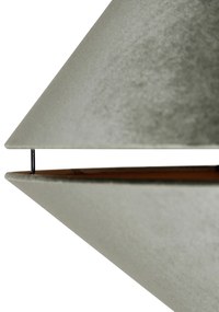 Lampă arcuită din alamă cu abajur dublu din catifea albă și verde - XXL