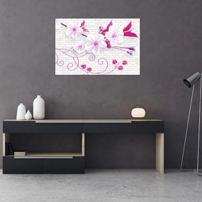 Tablou cu creangă înflorită (90x60 cm)