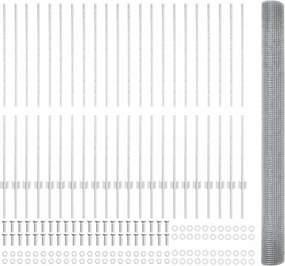vidaXL Gard cu Stâlp Argintiu 1,4 x 50 m Oțel