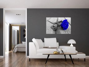 Tablou - Trandafir albastru (90x60 cm)