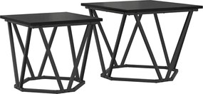 vidaXL Set măsuțe laterale 2 pcs Stejar negru 50 x 50 x 40 cm
