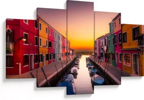 Tablou - Apus de soare, insula Burano, Veneția, Italia (150x105 cm)