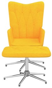 327607 vidaXL Scaun relaxare cu taburet, galben muștar, textil