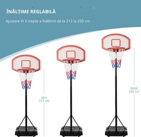 HOMCOM cos cu inaltime reglabila 175-215 cm | AOSOM RO