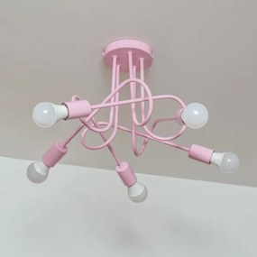 Lustră aplicată OXFORD 5xE27/15W/230V roz