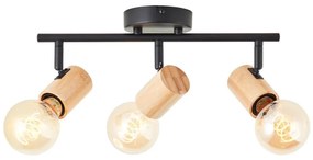 Brilliant - Lampă spot KERRY 3xE27/40W/230V, negru/bambus