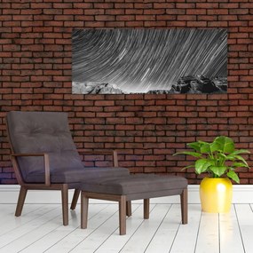 Tablou albnegru cu cerul și stele (120x50 cm)