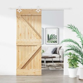 vidaXL Ușă glisantă cu set de feronerie 80x210 cm, lemn masiv de pin