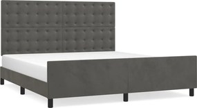 vidaXL Cadru de pat fără saltea, gri închis, 160x200 cm, catifea