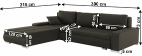 colţar, material maro TONIKS