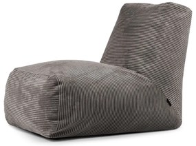 Fotoliu bean bag gri închis cu tapițerie din catifea reiată Tube – SLOWDOWN