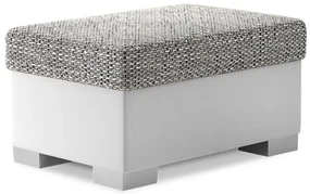 Taburet alb-gri RELTO cu spatiu de depozitare 85x55 cm
