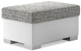 Taburet alb-gri RELTO cu spatiu de depozitare 85x55 cm