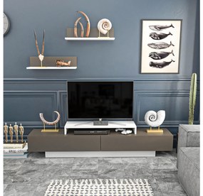 Mobilier living Lusalona (alb + maro). 1107305