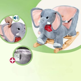 Jucărie balansoar elefant VICTOR cu centură de siguranță, gri Spielwerk